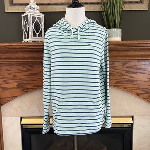 Vineyard Vines Women's Striped French Terry Hooded Sweatshirt Sz. S‎